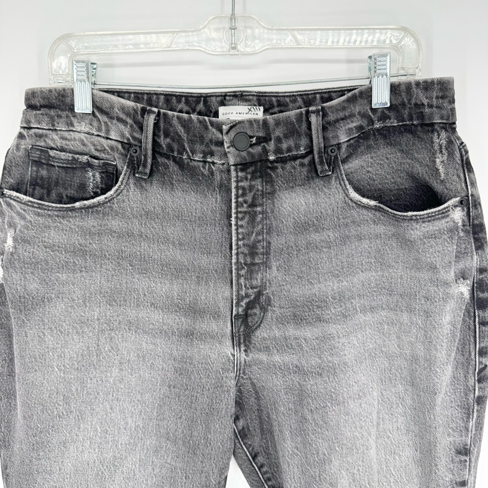 Good American Good Girlfriend High Waist Straight Leg Jeans In Black217 Sz 10/30 - Picture 5 of 12